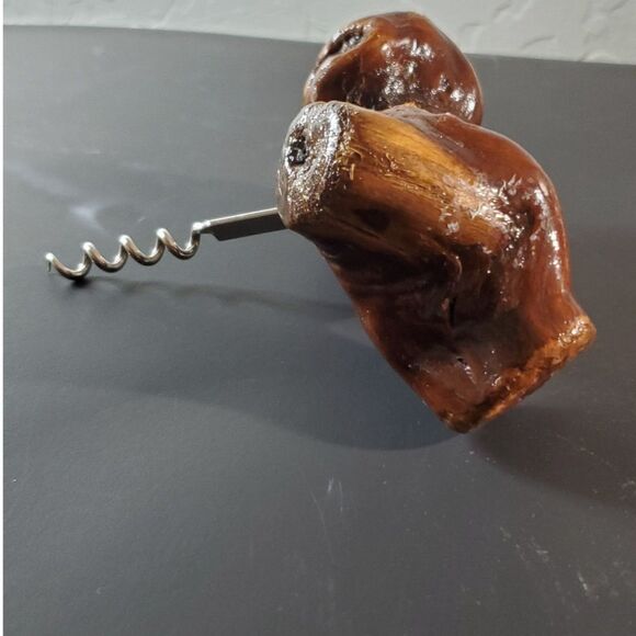 Wooden Cork Screw Wine Bottle Opener Wood knotted Vine~Vintage~ - Picture 2 of 5